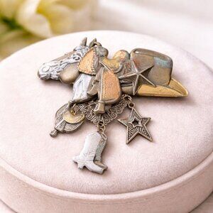 Vintage Equestrian Brooch · Horse & Western Charms · Rustic Americana Style